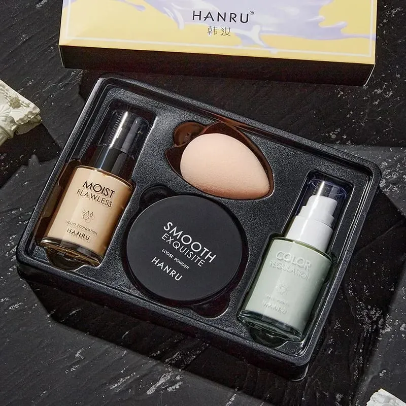 4pcs Make Up Set Initial Beauty Skin Makeup Primer Moisturizing Oil Control 3-in-1 Setting Powder Cosmetics Wholesale Christmas — image 2