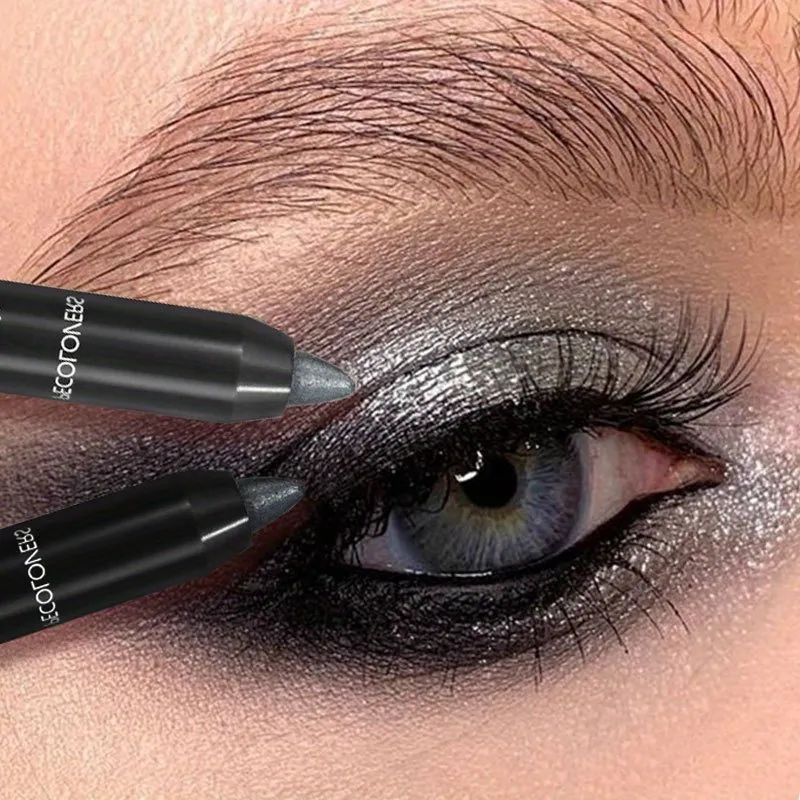 Pearlescent Eyeshadow Pencil Stick Highlight Stick Black & Grey Shimmer Eye Shadow Pen with Eyeliner 1pc — image 3