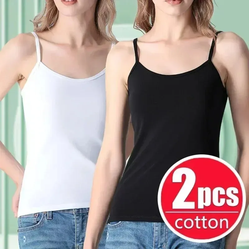 Basic Camisoles Women Crop Tops Sleeveless Shirt Bralette Tops Solid Color Strap Skinny Vest Female Slimming Tanks Bra Underwear — image 8