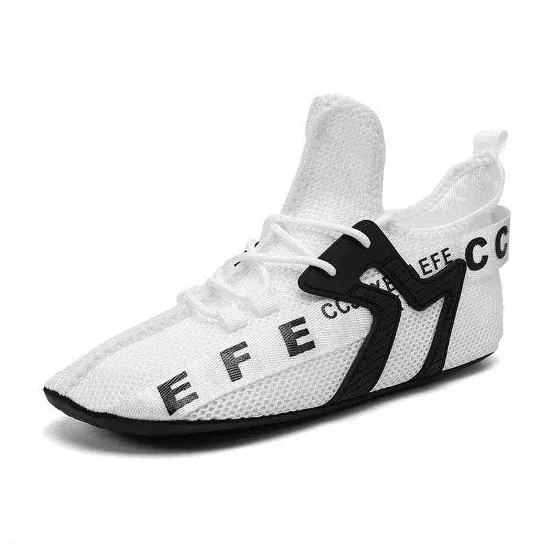 White Sneakers Men High Top Comfortable Breathable Mesh Casual Shoes Socks Shoes Big Size 47 Outdoor Walking Shoes for Men — image 8