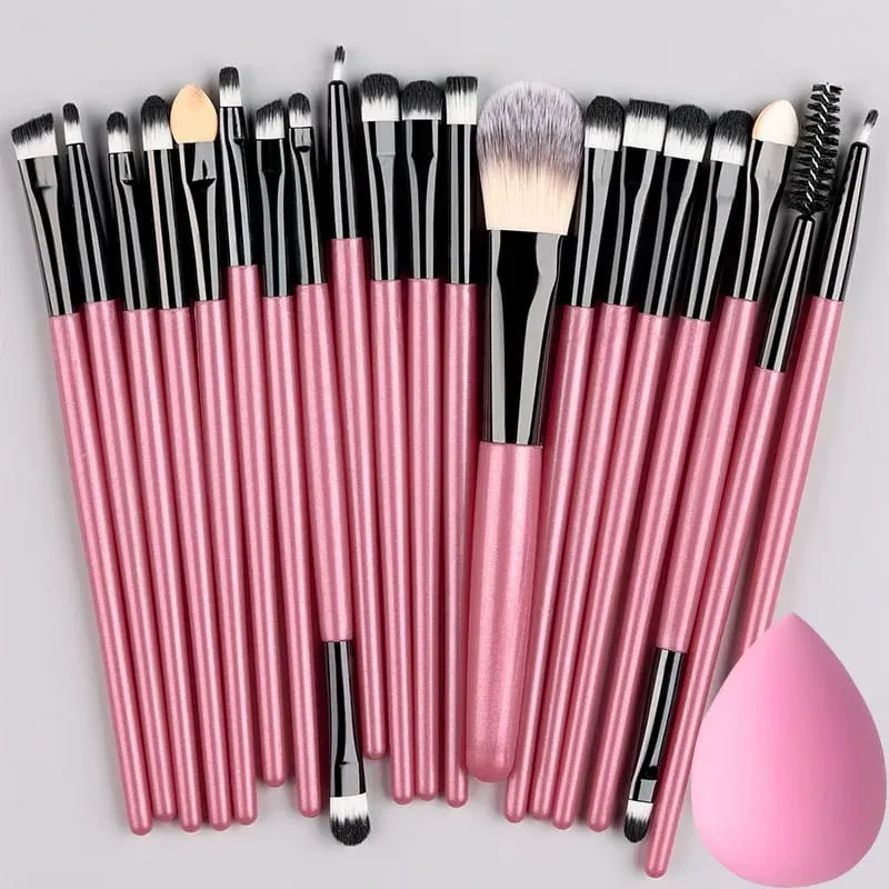 20PCS Makeup Brushes Set for Cosmetics Foundation Blush Powder Eyeshadow Kabuki Blending Brush With Powder Puff Beauty Tools — image 10