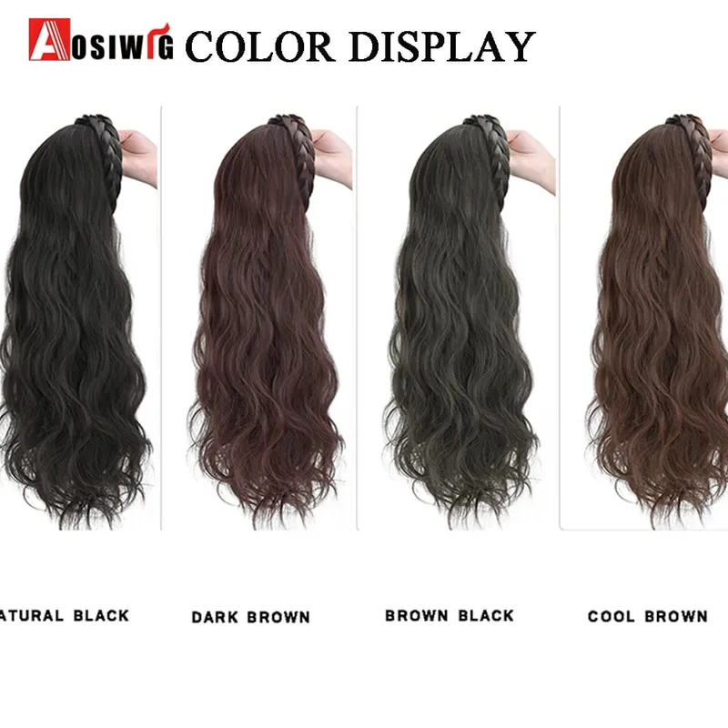 Synthetic Long Curly Half Head Style Wig Heat Resistant Hair Costume Christmas Party Cosplay Natural False Hairpieces — image 5