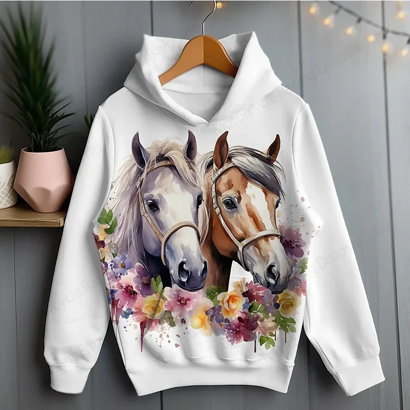 Sweatshirt Haiwan Lucu Ayam Tupai Kuda Arnab Cetak 3d Hoodie Lelaki Wanita Fesyen Oversize Hoodies Wanita Sweat Street Coat — image 4
