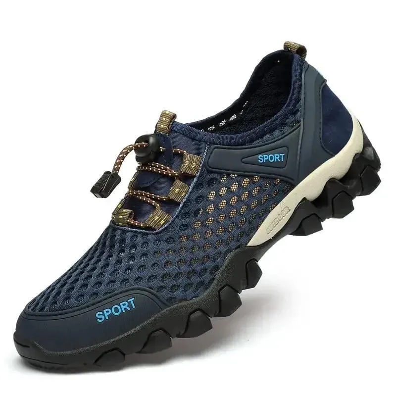 Men Sneakers Summer Wading Mesh Shoes Comfortable Slip on Outdoor Hiking Shoes Zapatos Hombre Casual Climbing Trekking Footwear