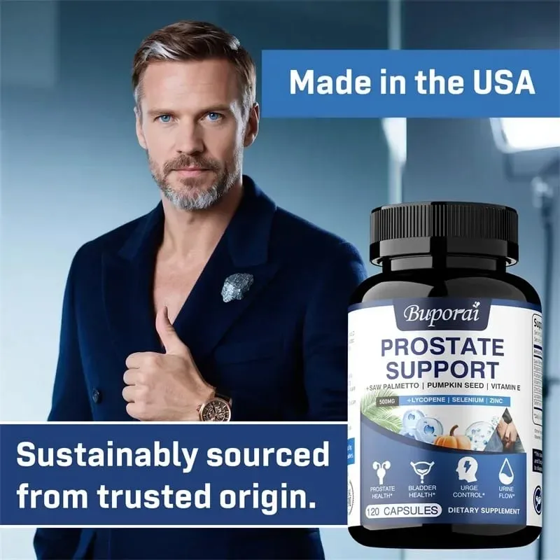 Prostate Support - Promotes Prostate and Urinary Tract Health Reduces Urination Frequency Improves Immunity Non-GMO