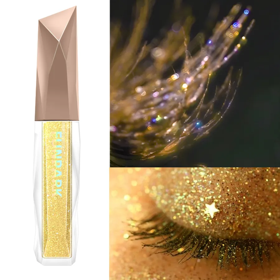 1pc Waterproof Diamond Shine Volume Curl Mascara-Glitter Snow Effect for Eye Lash Makeup Women's Cosmetic Smudge-proof Mascara