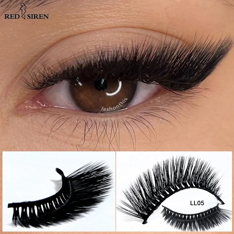 RED SIREN L Shape Cat Eye Lashes New Design Wispy Natural Mink Lashes Korean Makeup Eyelash — image 2