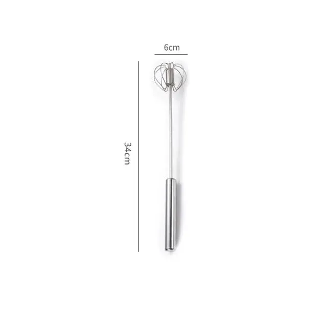 Household Semi-Automatic Rotating Egg Beater Stainless Steel Turning Cream Utensils Whisk Manual Mixer Kitchen Egg Tool — image 12