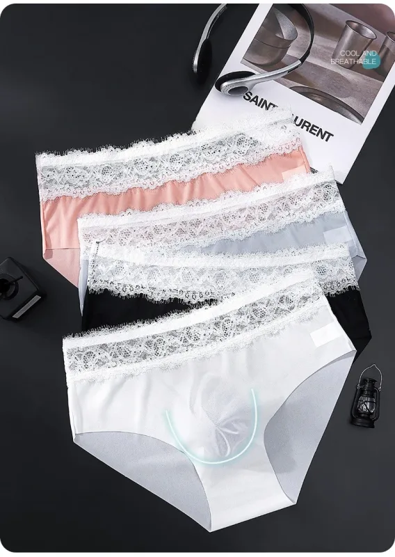 Herren-Dreieckshose mit Spitzenkante, Eisseide, spurlos, atmungsaktiv, dünn, Herrenunterwäsche, niedrige Taille, weich, nahtlos, Komfort, Herren-Slip — image 8