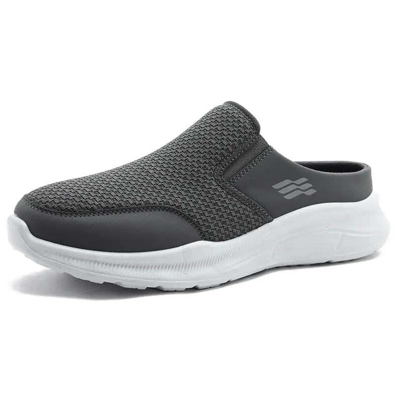 Pull-on Dual Wear Åndbar Grid Strik Walking Mules Integreret Elastisk Side Gore Panel Rib Segmenteret Fuldt hvidt Fodtøj — image 9