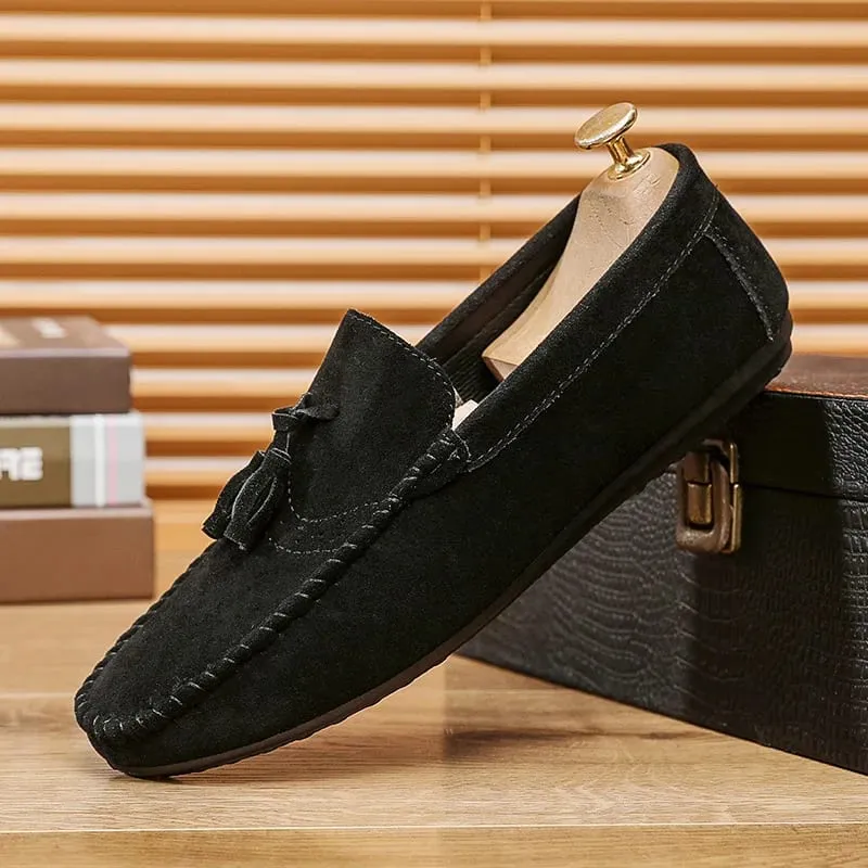 Men's Casual leather Shoes Soft soled driving lazy Loafers Versatile trendy flats Fashion lightweight Male shoes Zapatos ladies