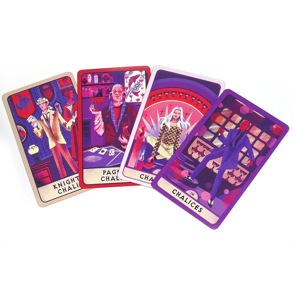 10.3*6cm Buffy The Vampire Slayer Tarot Deck In A Tin Box with Red Gilded Edges 78 Pcs Cartoon Themed Tarot Cards with Guidebook — image 4