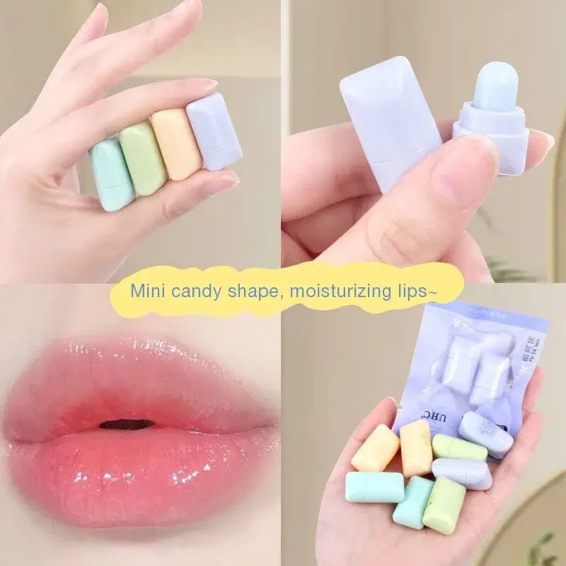 2pc Cute Fresh Tea Lip Balm Lip Oil Moisturizing Clear Transparent Lipstick Base Hydrating Natural Plant Anti-Cracking Lip Care — image 2