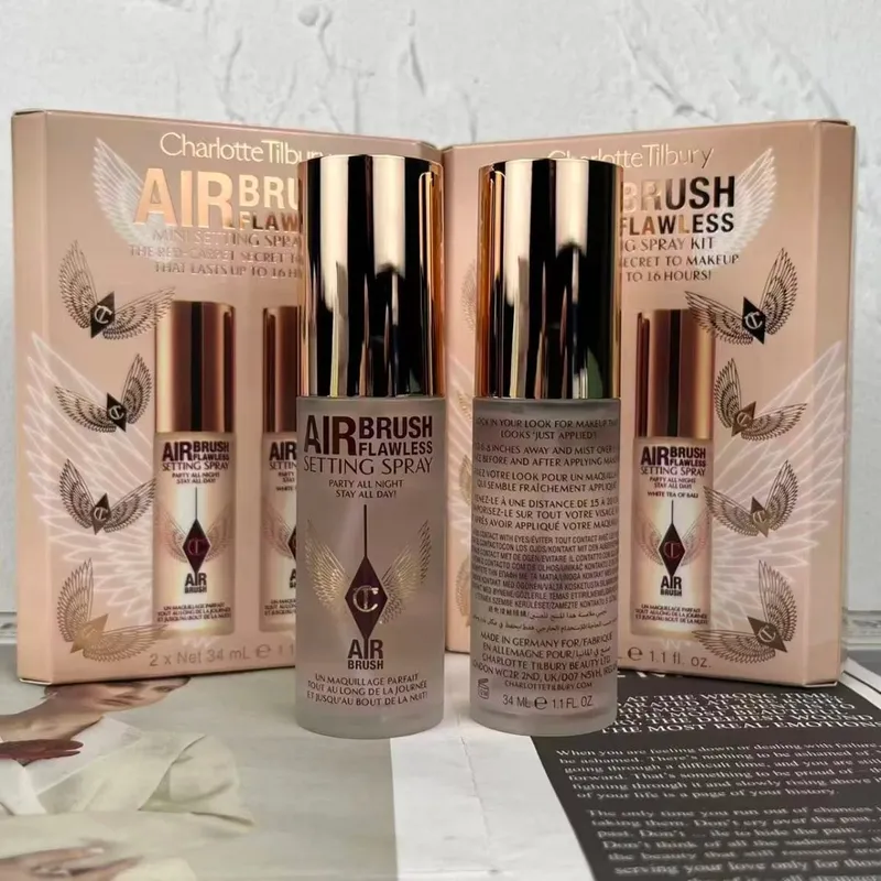 Charlotte Tilbury Airbrush Flawless Setting Spray 100ml 34ml 2PCS Set Setting Spray Moisturizing Hydrate Oil Control MakeUp Gift — image 3