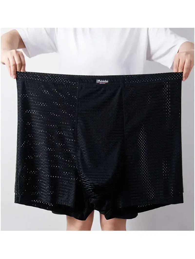 4 Pack Men's Big Size Boxer Shorts (9XL-13XL) Breathable Mesh Underwear Comfort Fit, Stretch Waistband Plus Size Men's Undies