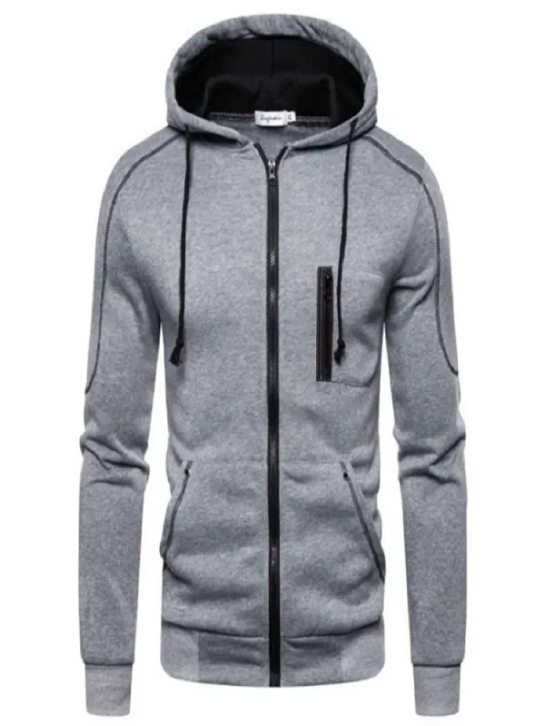 Autumn Men Sweatshirts Long Sleeve Jacket Hoodie Zipper Closure Jacket Male Hoodies Sweatshirt Slim Fit Male Clothing — image 6