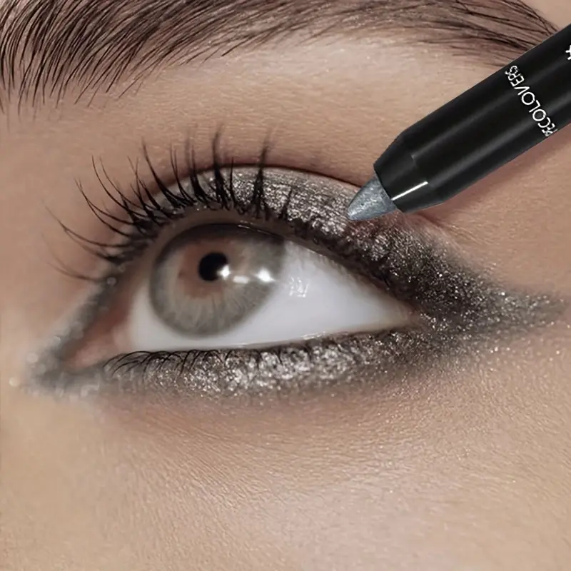 Pearlescent Eyeshadow Pencil Stick Highlight Stick Black & Grey Shimmer Eye Shadow Pen with Eyeliner 1pc — image 2