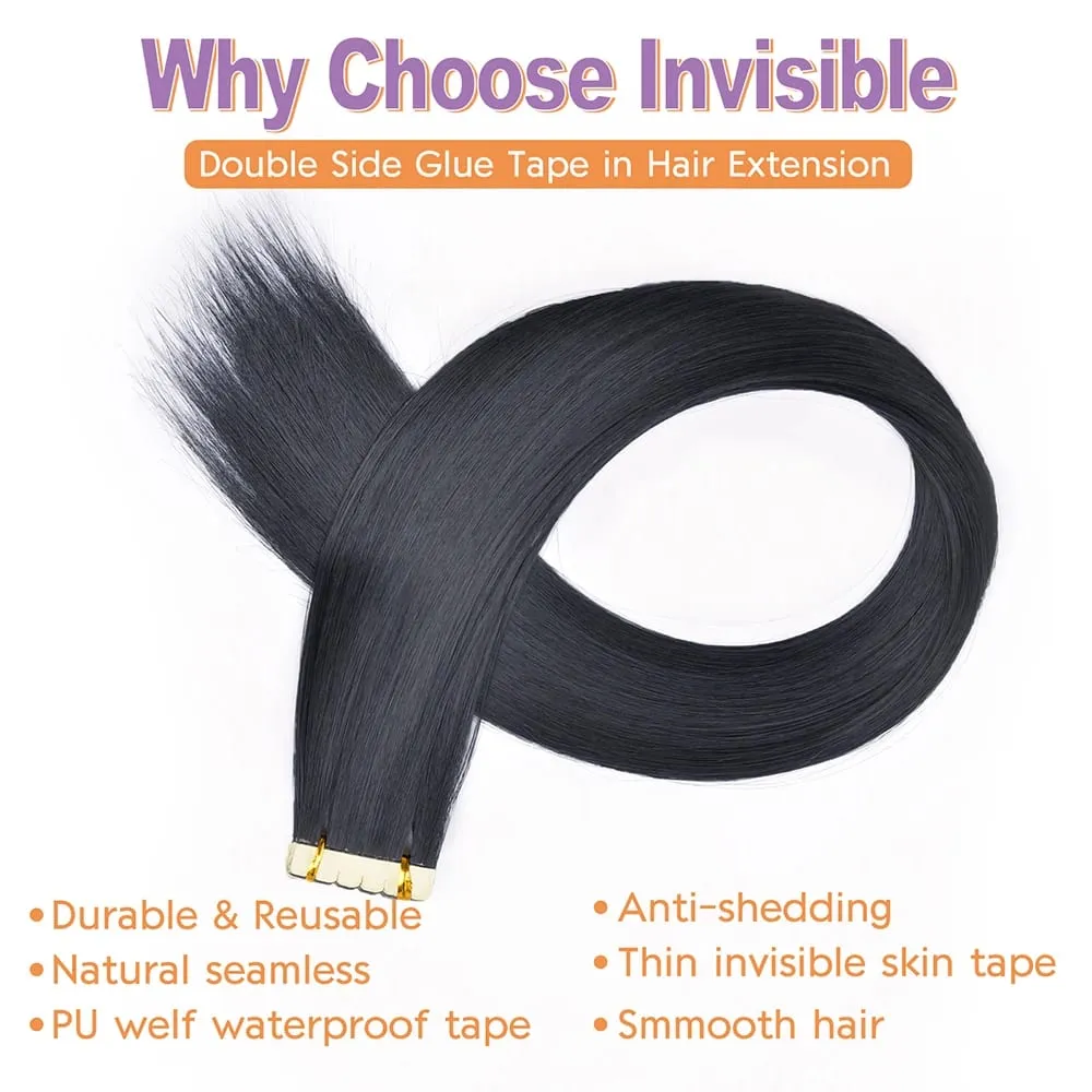 Tape In Hair Extensions Invisible Adhesive Synthetic Colored Tape In Hair Extension 10pcs/pack Pink Purple Blue Colorful Hair — image 3