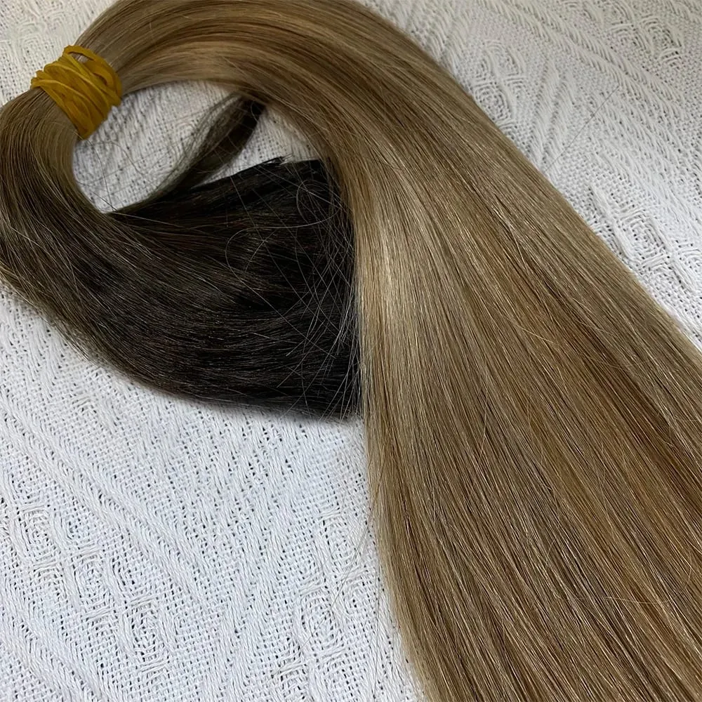 Micro Ring Hair Extension Ombre 100% Virgin Human Hair Extensions Nano Ring Micro Beads Tip Thick Full Head 18"-30"extensiónes — image 17
