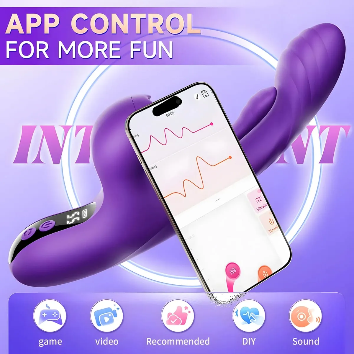 App controle coelho 3 em 1 batendo batendo vagina vibrador para mulheres mexer língua g-ponto masturbador brinquedos sexuais adultos para mulher — image 4