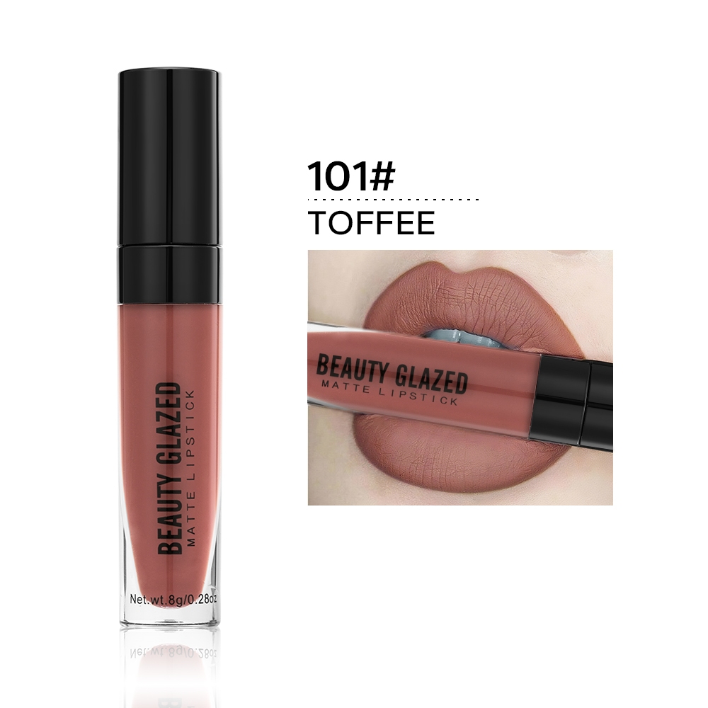 Beauty Glazed 20 Colors Long Lasting Waterproof Matte Lipstick Lip Tint Smooth Lightweight Lip Makeup