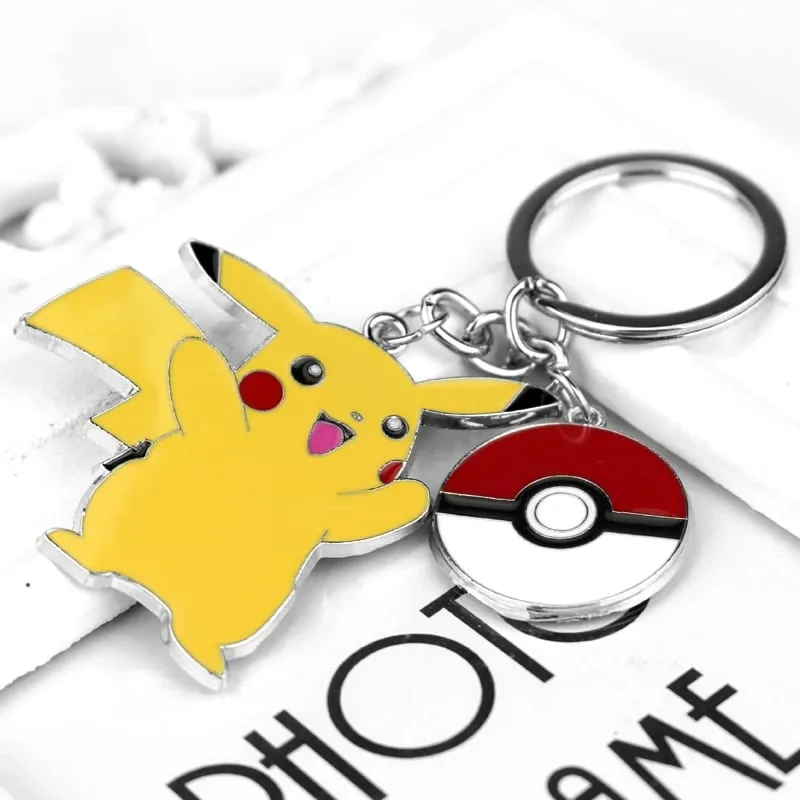 Anime Pokemon Keychain Cute Pikachu Metal Keychain Pendant Gift For Fans Unisex Jewelry — image 4