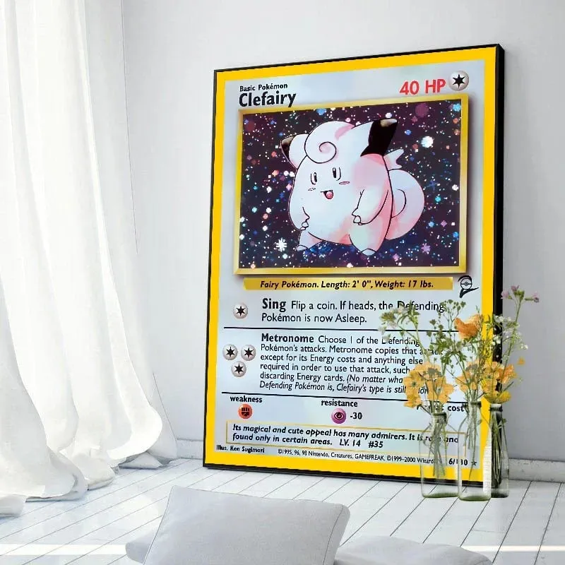 Pokemon Basis Set 1996 Jaar Engels Kaarten Shining Canvas Painting Poster Print Watercolor Wall Art Picture Home Decor Gifts — image 12
