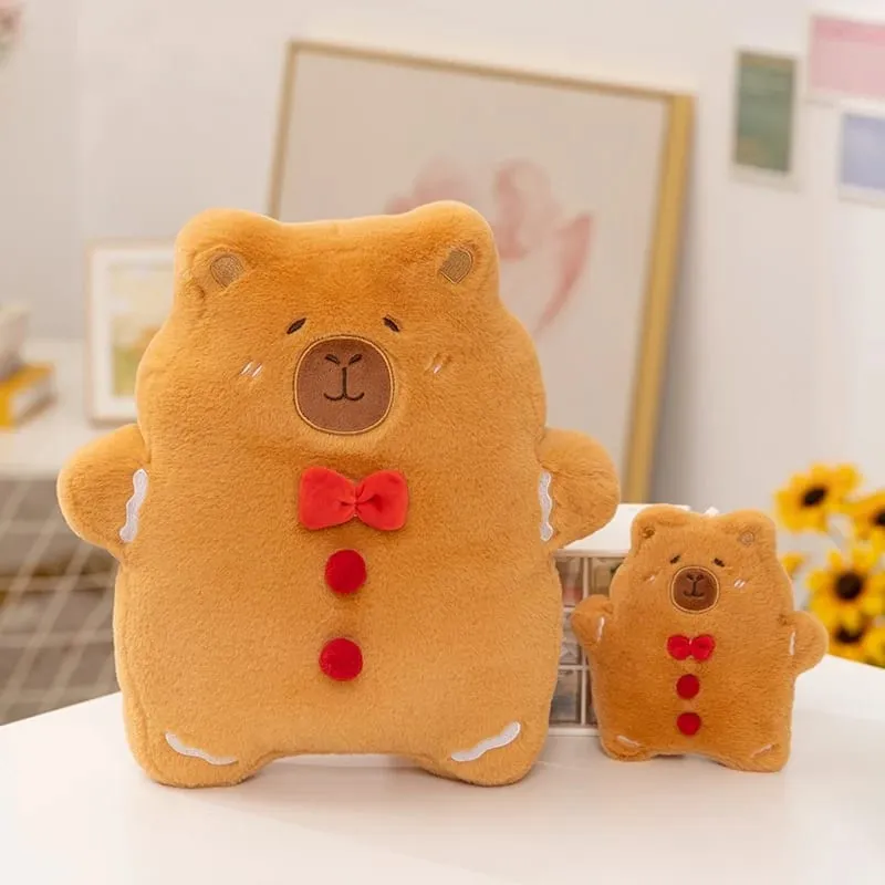 Christmas Pillow Capybara Gingerbread Stuffed Throw Plush Sofa Backrest Home Room Decro — image 2