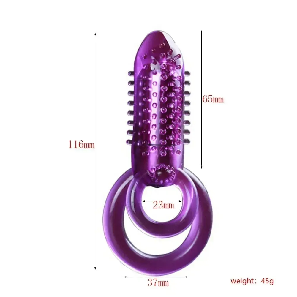 Vibrating Cock Ring With Tongue Clitoral Stimulator Raised Nodules Anal Beads For Couple Play Adult Sex Toys Penis Ring Wearable
