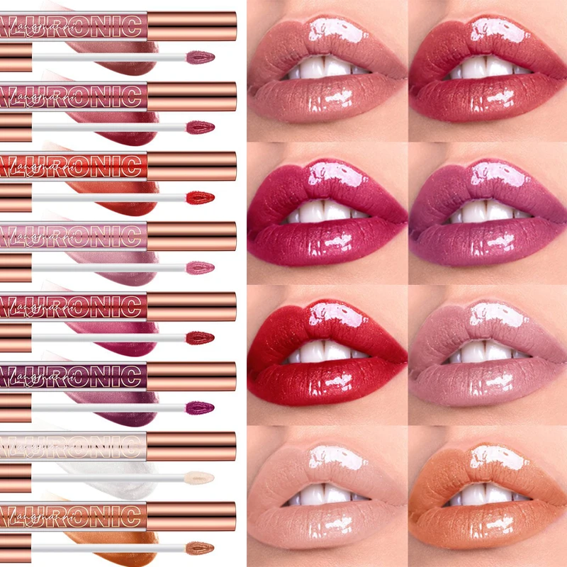 Pearlescent Glitter Plumping Lip Gloss Diamond Glitter Nude Pink Liquid Lipstick Shiny Glass Waterproof Sexy Lip Tint Lip Makeup — image 4