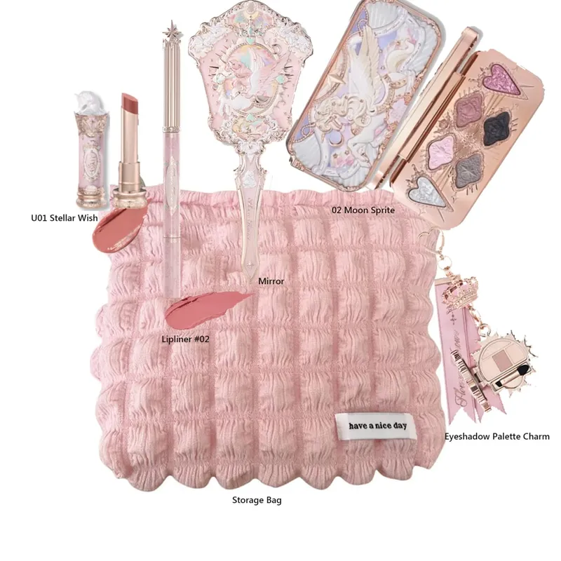 Flower Knows Strawberry Cupid Collection Makeup Kit Full Professional Face Palette Blush Eyeshadow Lip Cream Solid Perfume Sets