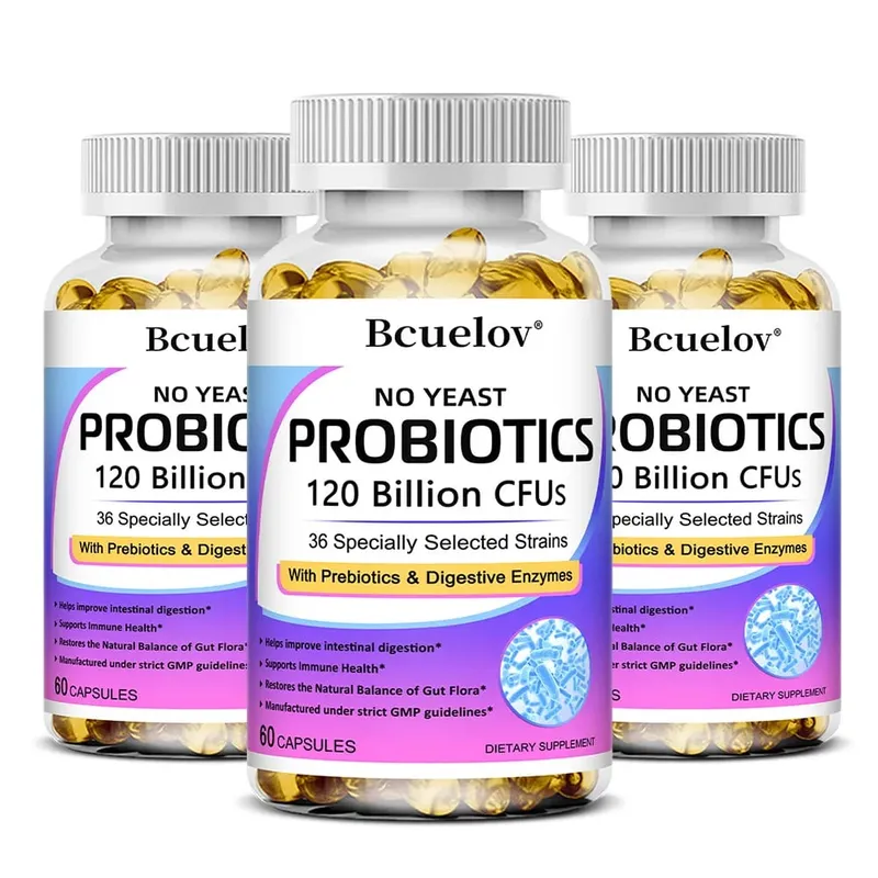 Probióticos 120 mil millones de UFC con prebióticos y enzimas digestivas Apoya la digestión Flora intestinal Alivio de la hinchazón y salud inmune — image 10