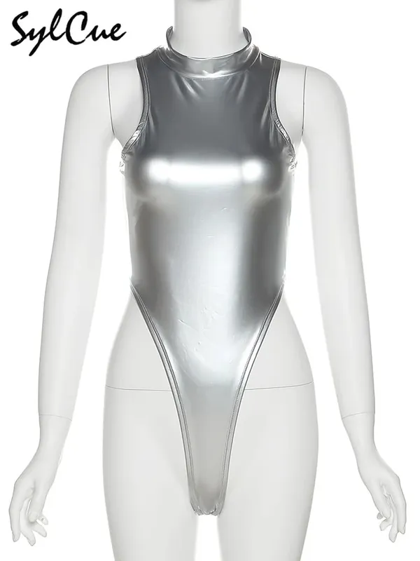 Sylcue Silver Reflective Transparent Personality Self-Confidence Avant-Garde Sexy Mature Hot All-Match Tight Women'S Jumpsuit — image 10