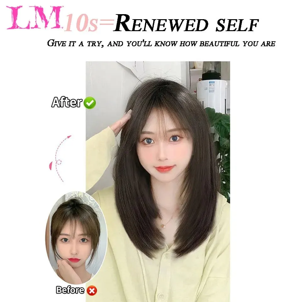 LM Synthetic Hair Extensions Long Straight U-Shaped Half Wig for Women Female Natural Black Blonde Hairpiece — image 3