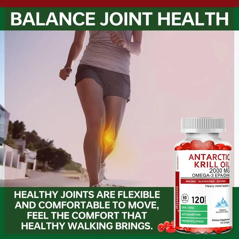 Antarctic Krill Oil Capsules 2000mg Omega-3 EPA & DHA med Astaxanthin Supplement hentet fra Red Krill Maximum Strength — image 4
