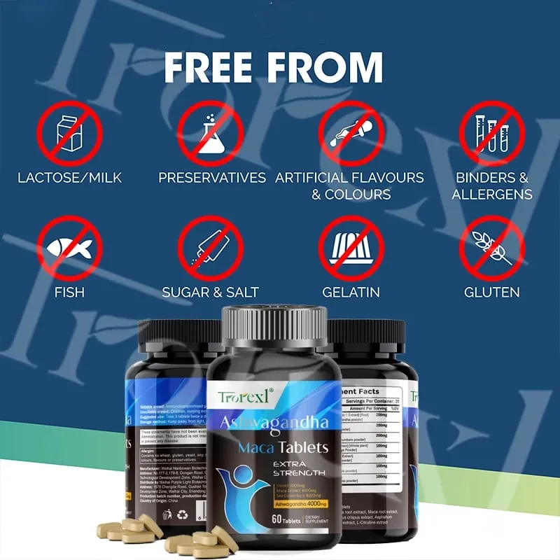 Ashwagandha & Maca Root Male Enhancing Supplement Max Strength Boost High Stamina Vitality for Men — image 6