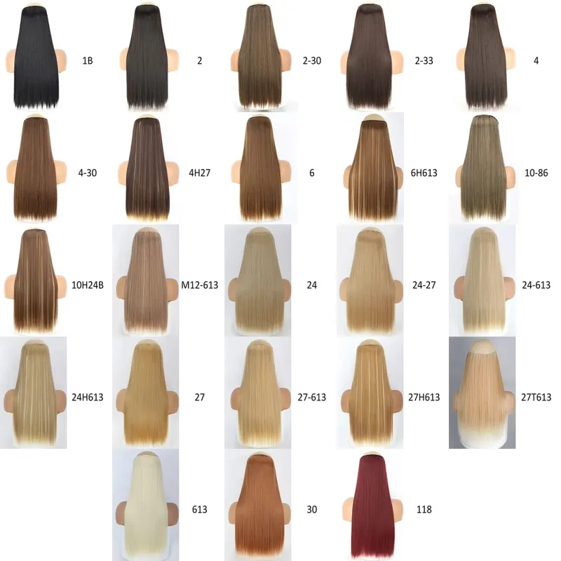 Synthetic 32Inch Hair Extensions OnePiece 5 Clips Long Straight Hairstyle Heat Resistant Fake Hairpiece For Women Natural Blonde — image 7