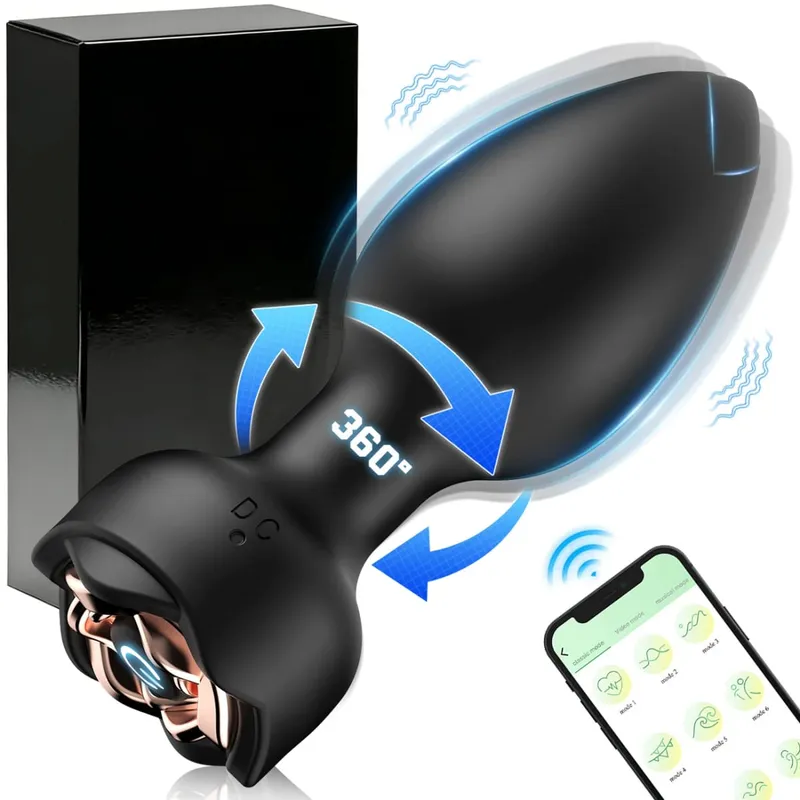 Wireless Control 360° Rotation Wiggle Vibrator Butt Plug for Men Prostate Massager Gay Anal Vibrator Anal Plug Adults Sex Toys