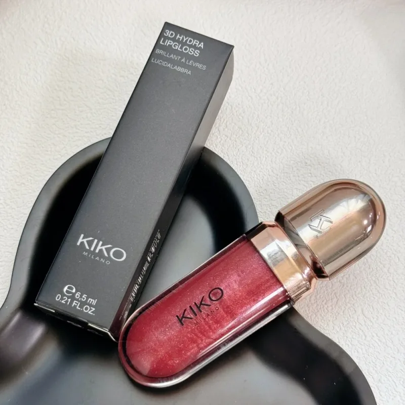 Original Kiko 3D Mirror Lip Glaze Waterproof Non Fading and Non Stick Cup Gentle Bean Paste Color Fine Shiny Point Charm Red — image 9