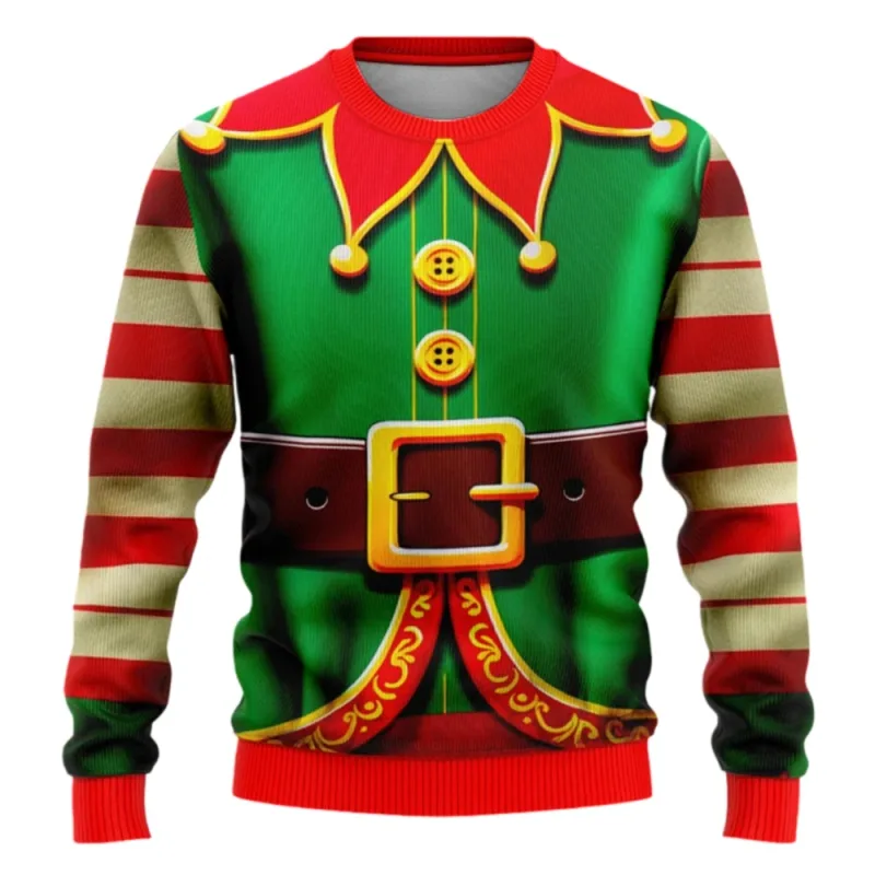 Sjov juletrøje Mænd Kvinder Pullover Xmas Sweatshirt Grim grafisk Y2k Sweatshirts til feriefest Løst herretøj — image 10