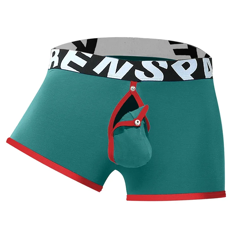 Mens Sexy Boxer Underwear Open Back Underpants Removable U Convex Pouch Panties Middle Waist Knickers — image 21