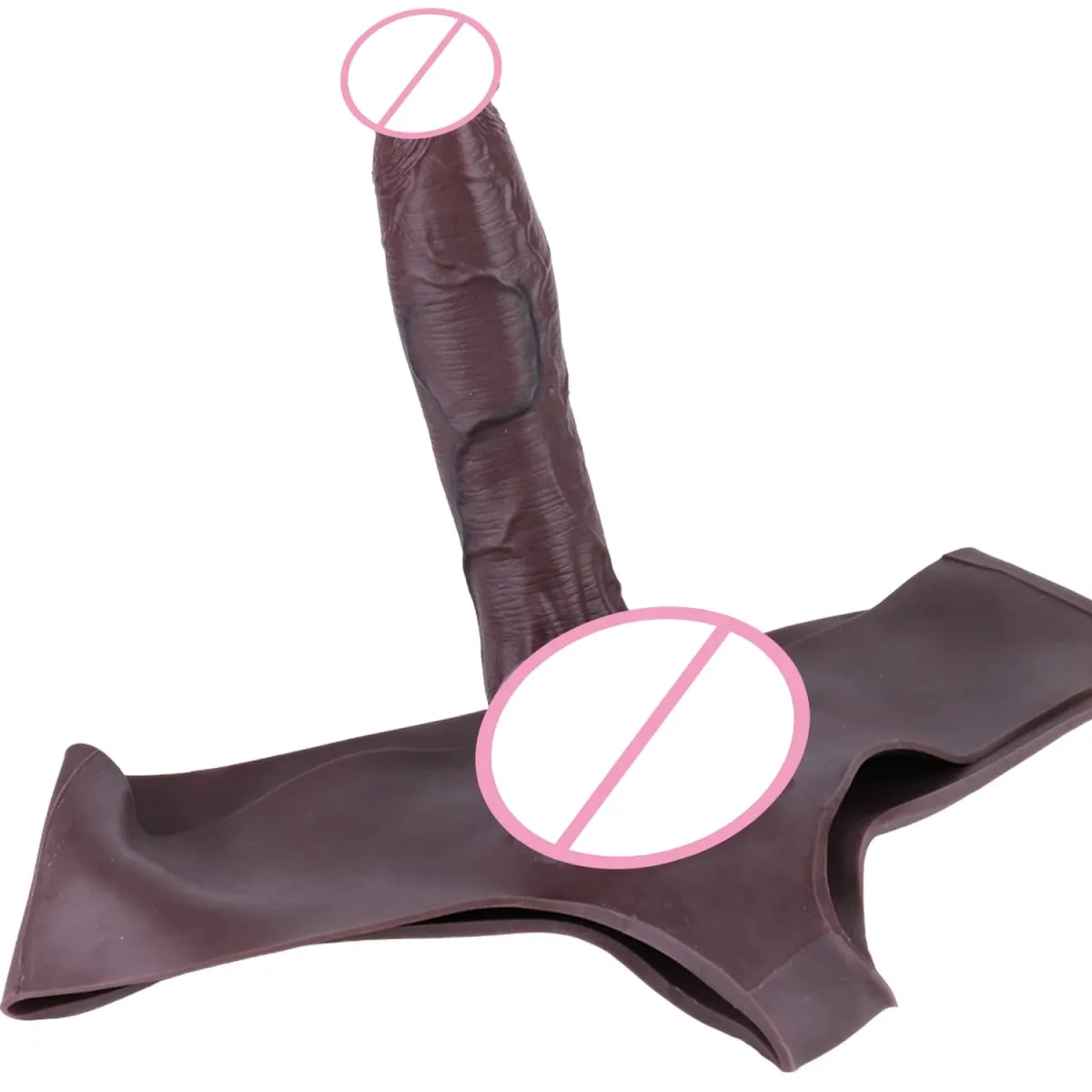 Ultra-Realistic Silicone Soft Hollow Dildo Pants Male Wearable Penis Sleeve Sex Toys насадка на член For Men Dick Enhance — image 5