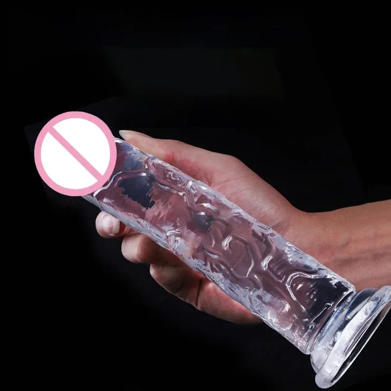 Transparent Eggless Fake Penis Soft Realistic Fake Dick Penis Sucker Butt Plug Sex Toys for Couples Vagina Anal Sex Toys Dildo — image 5