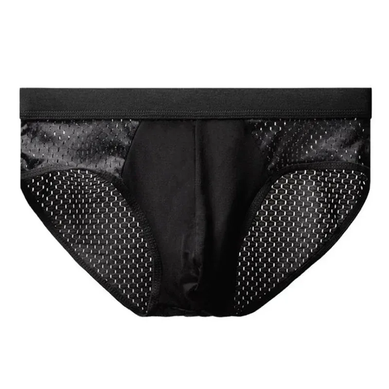 Panlalaking Ice Silk Underwear Briefs Breathable Underwear Bamboo Carbon Fiber Anti-Bacterial Comfortable Hollow Underwear Pantalon Malamig — image 10