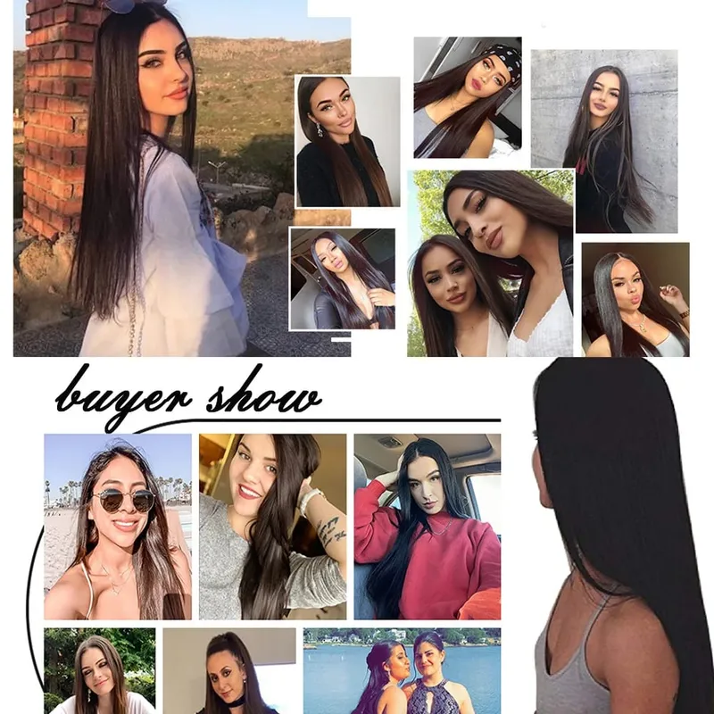 Long Straight Synthetic 16 Clips In Hair Extensions 7Pcs/Set High Temperature Fiber Black Brown Blonde Hairpiece For Women — image 7