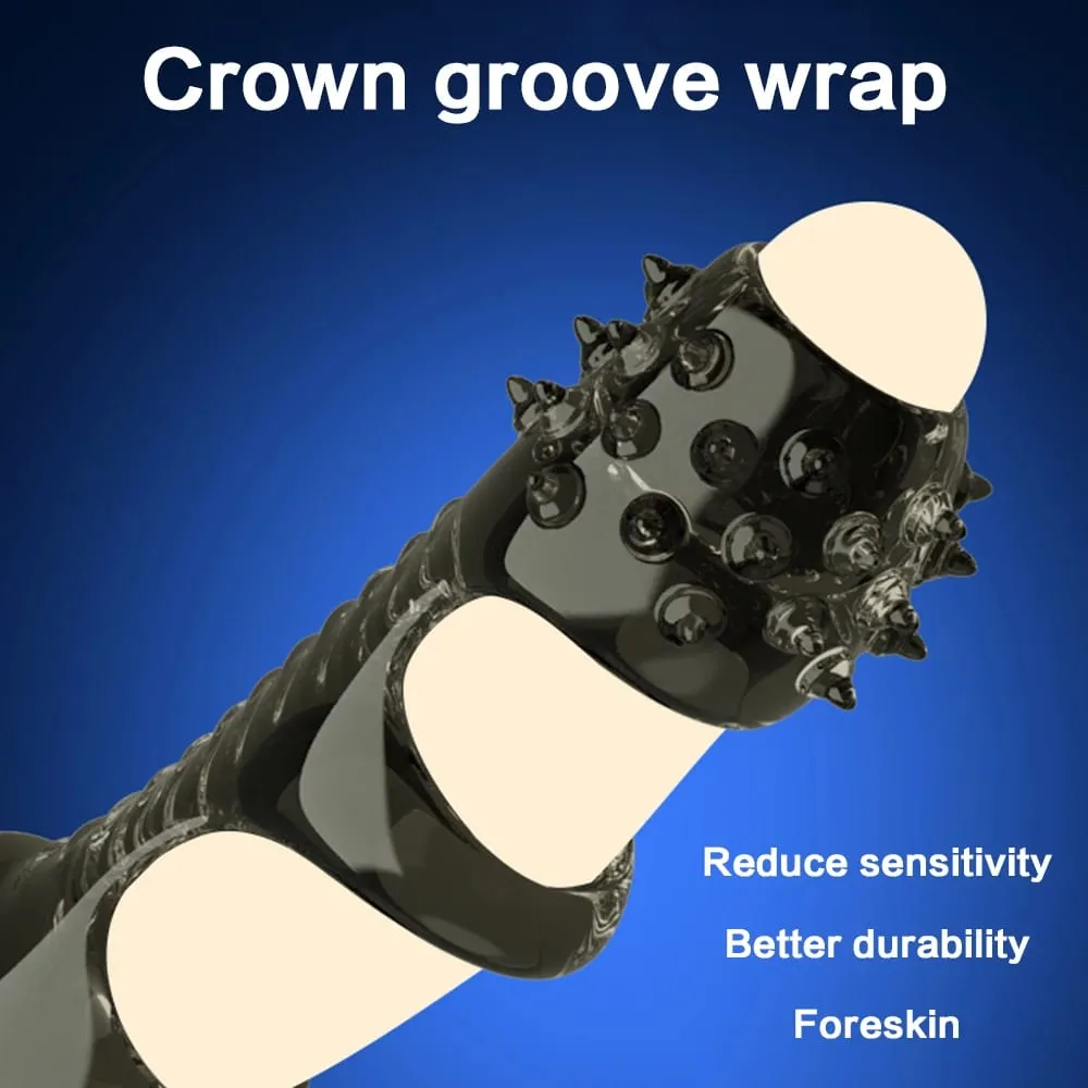 Penis Rings For Men Sleeve Reusable Condoms Dick Sleeve Silicone Penis Extender Glans Cover Enlargement Cock Ring Sex Toys — image 4