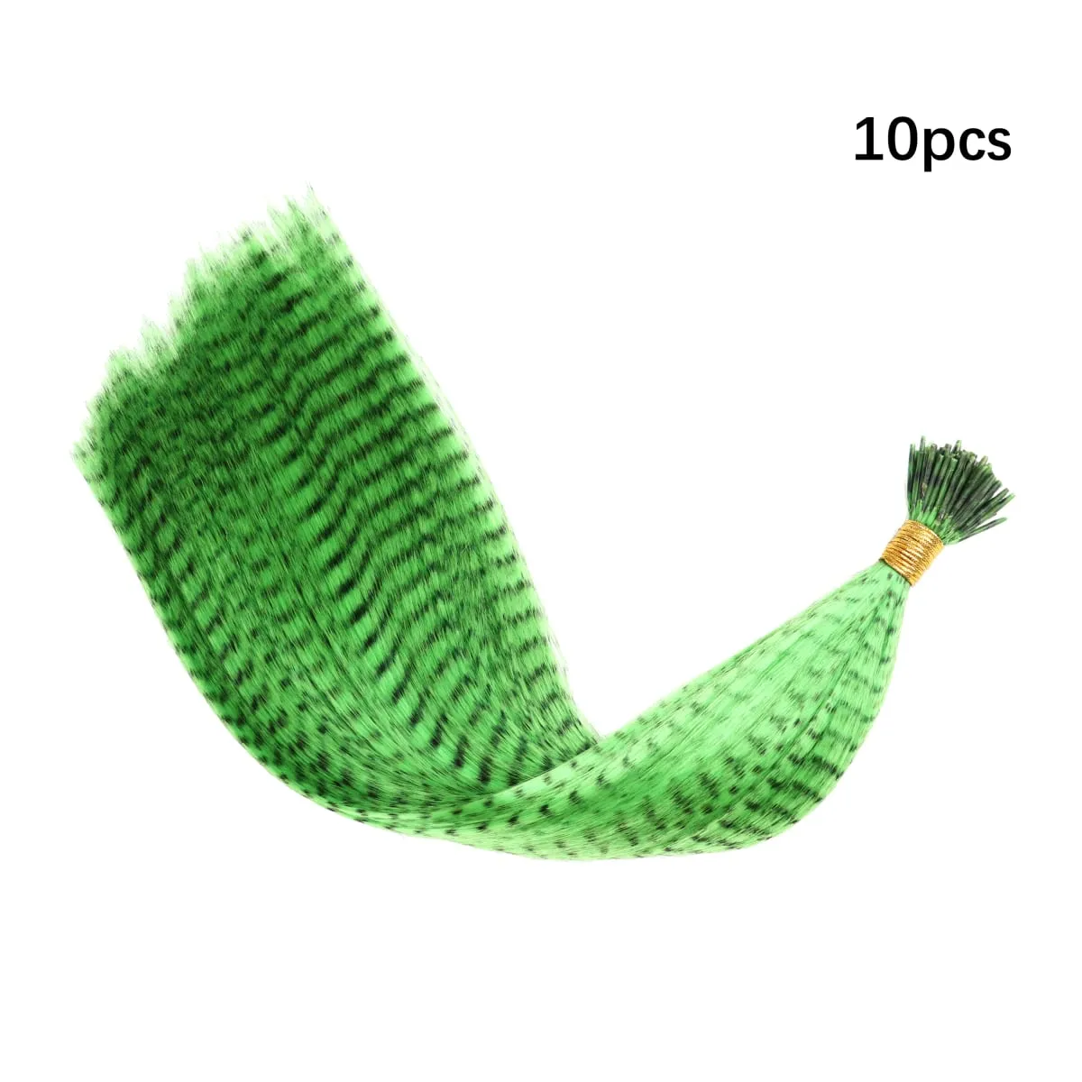 Colored Strands for Hair Feather Extension 10 Pieces I Tip Synthetic Hairpiece Fake Hair Zebra Line Feather Hair Extensions — image 16