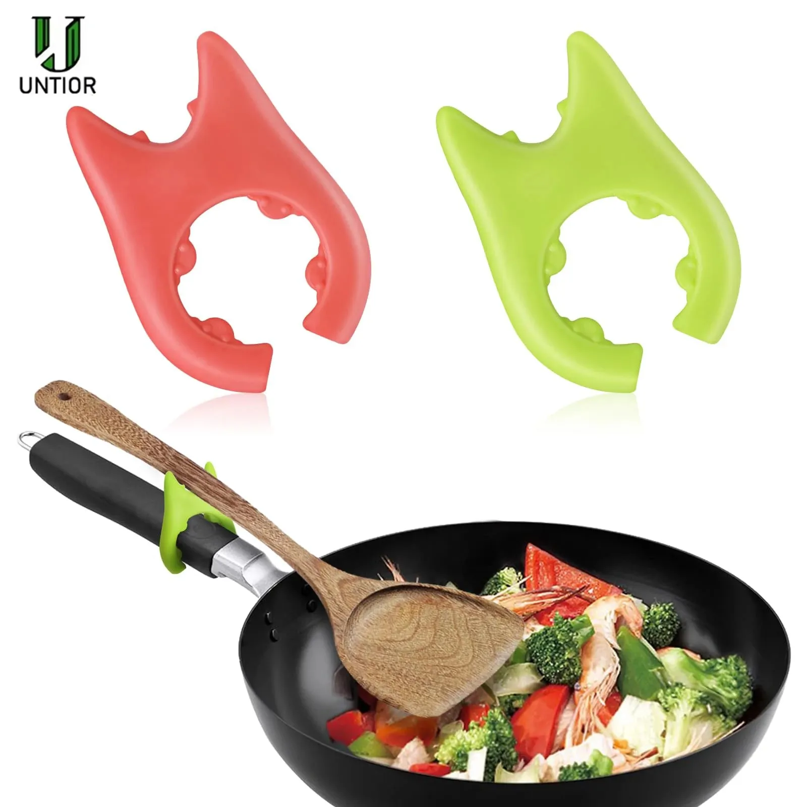 1PC Silicone Spatula Holder Portable Antioverflow Pot Lid Clip Anti-scalding Spoon Holder Kitchen Universal Spatula Bracket Clip — image 1