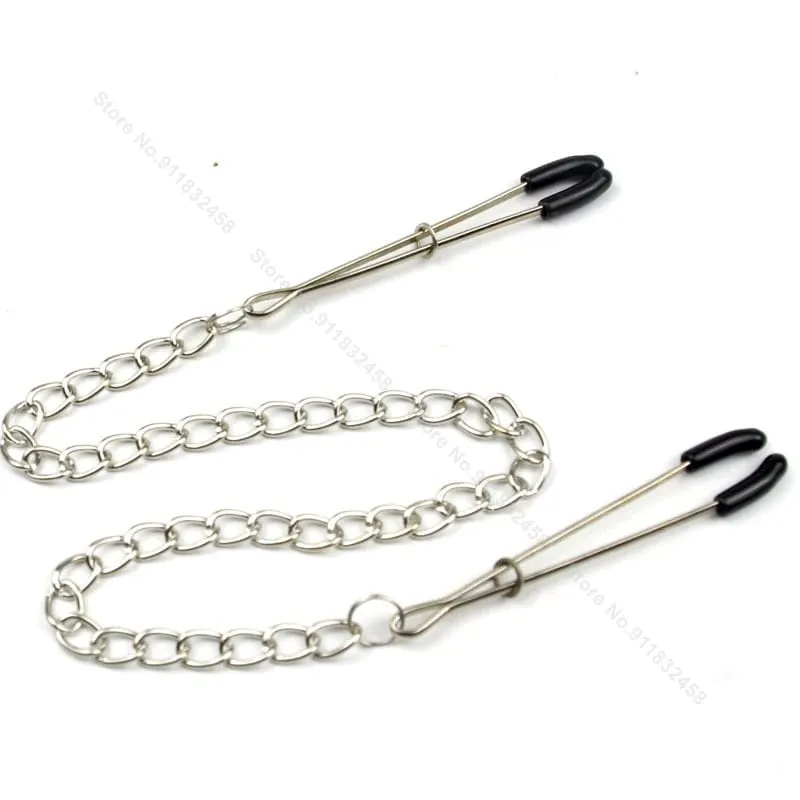 Metal Nipple Clamps clips ring bell BDSM breast Bondage restraint Sex Toy For Women Couple play Game — image 8