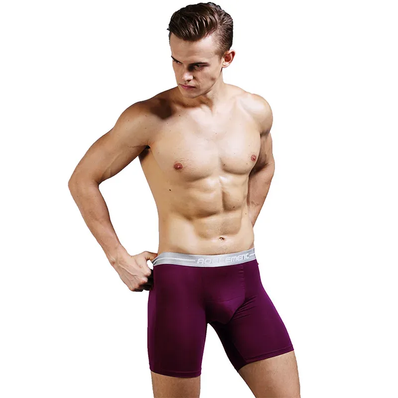 Boxer grande taille XL-7XL pour hommes, sous-vêtement modal, culotte respirante avec pochette, sous-vêtement à jambes moyennes et longues, Cueca Hombre — image 15